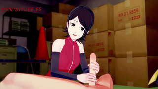 Boruto Hentai--Sarada Jerkoff,빨,titjoob 및 망해 Boruto